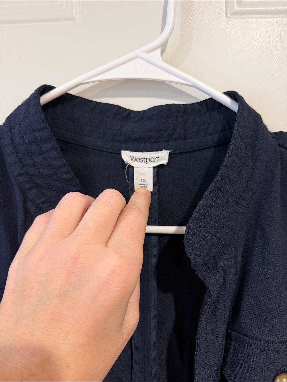 Westport Navy Ruffle-Hem Utility Jacket - Picture 2 of 4